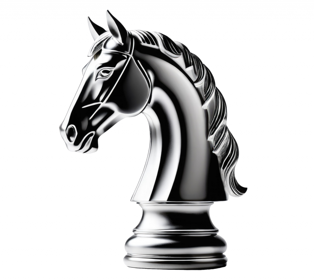 Visualisierung einer schwarzen Springer-Schach-Figur